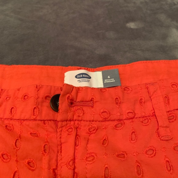 Bright Orange Keyhole Shorts, Old Navy - Picture 3 of 3
